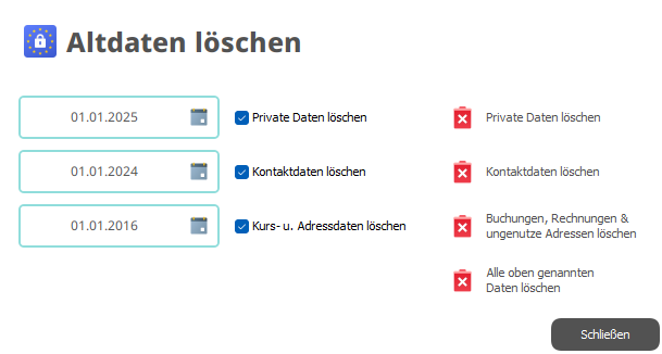 Fenster - Löschen