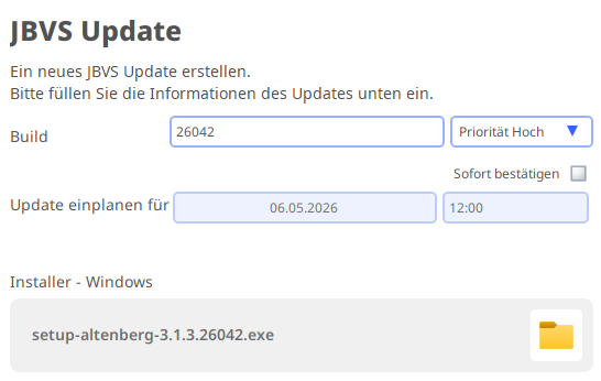JBVS Update erstellen